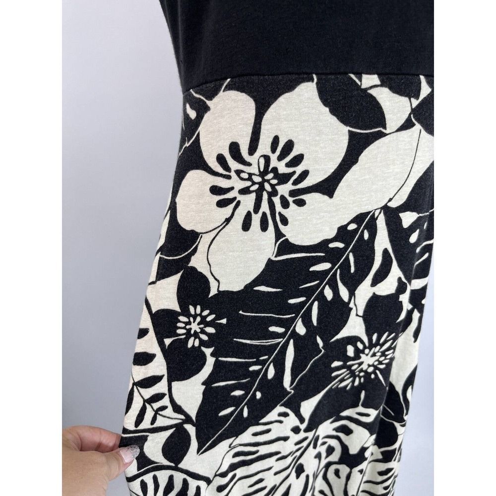 Tommy Bahama Womens Size Small Linen Blend Midi Dress Black Cream Tropical Print - Picture 9 of 12